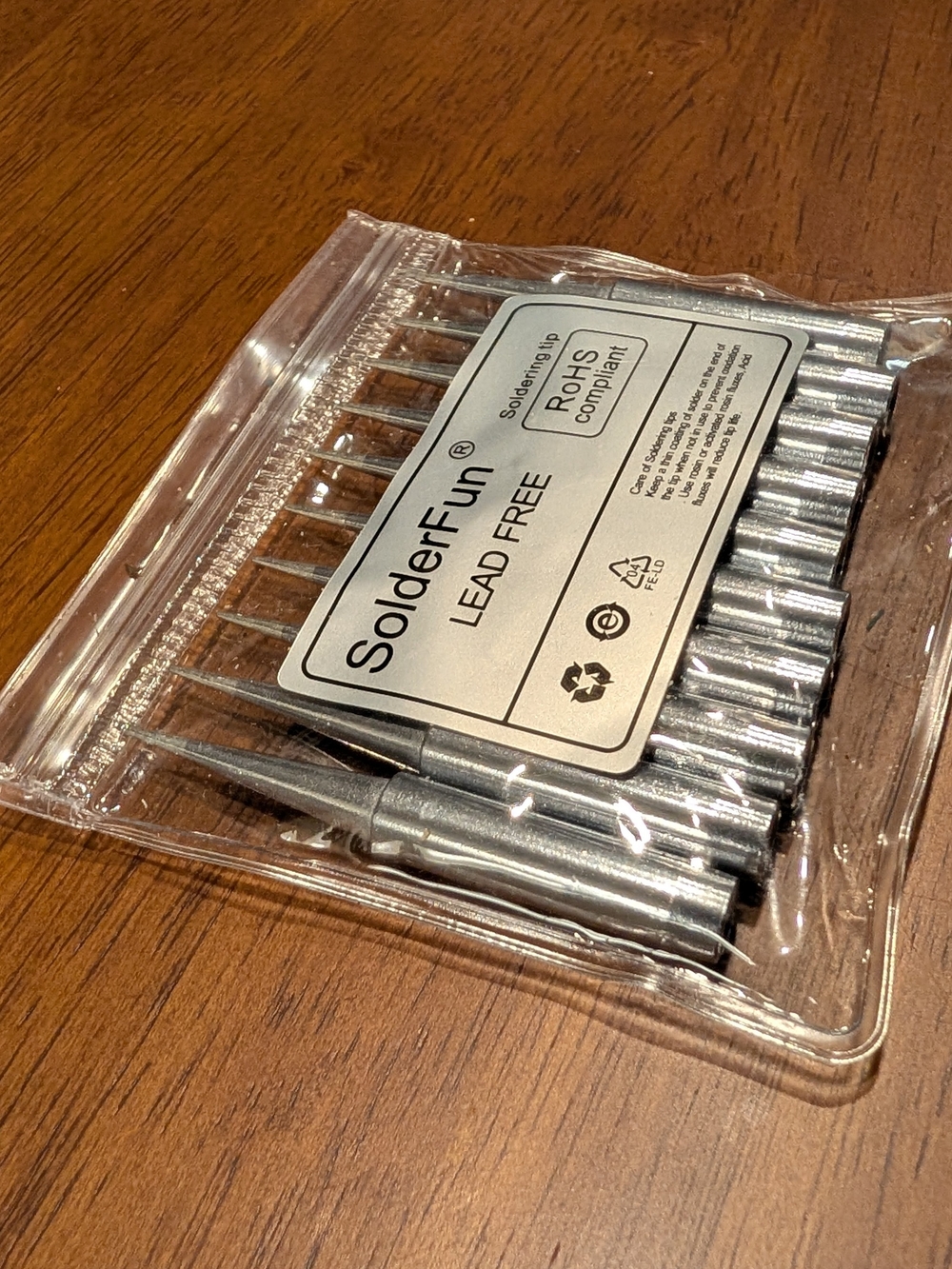 Silver Lead-Free Soldering Iron Tips - 10-Pack